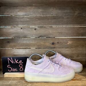 Womens Nike Air Force 1 Lavender Leather Casual Platform Sneakers Shoes Size 8 M