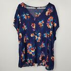Torrid Fit And Flare Challis Button-Front Floral Top Size 4X