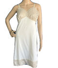 Vintage Van Raalte Lace Slip Dress Lace Nylon Ivory White Negligee 34 S/M Glam