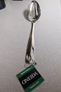 NEW ONEIDA STAINLESS STEEL SLOTTED RESTAURANT SERVING SPOON T012SBSF CARTER