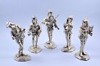 New ListingSUPERB SOLID SILVER SET OF FIVE TROUBADOURS PLAYING MUSICAL INSTRUMENTS