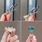Fashion Cat Animal Crystal Brooch Pin Corsage Pin Wedding Jewelry Wholesale Gift