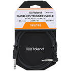 Roland V-Drums Trigger Cable 10ft, Balanced TRS, Angled 1/4 - Straight 1/4