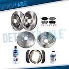 Front Rotors Ceramic Brake Pads Rear Drums Shoes for 2004 - 2008 Toyota Prius