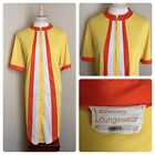 VTG 60s JC PENNEY Loungewear Nylon Nightgown Yellow Orange Twiggy Retro MCM sz M