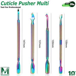 STAINLESS STEEL CUTICLE PUSHER MANICURE PEDICURE NAIL CARE ART TOOLS 4 PC SET