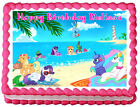 MY LITTLE PONY beach Edible Cake topper image Party Decoration