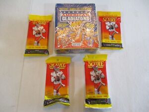 LOT OF FACTORY SEALED PACKS 2021 SCORE  FOOTBALL & BOX AMERICAN GLADIATOR CARDS