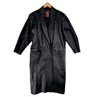 G III Leather Duster Coat Jacket sz M Women Black Long Western Vtg