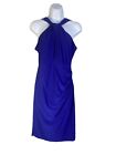 Marina Womens Cobalt Blue Knee Length Sleeveless Twist L Draped Dress Size M