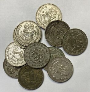 Mexican One Peso, 10% Silver Coin,  1957-1967, Free Shipping