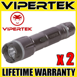 (2) VIPERTEK GRAY VTS-T03 Heavy Duty Metal Stun Gun Self Defense Wholesale Lot