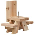 Squirrel Picnic Table- Picnic Table Feeder for Squirrels with Corn Holder
