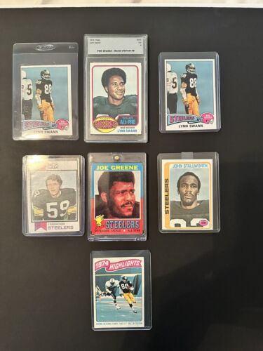 Pittsburgh Steelers Rookie Card Lot: Joe Greene, Swan, Stallworth, Jack Hamm