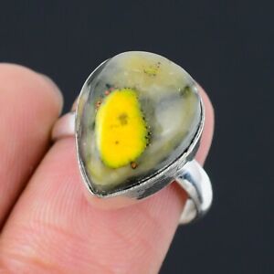 Bumble Bee Jasper Gemstone 925 Sterling Silver Jewelry Ring Size 7.5