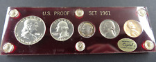 1961 US Mint Proof Set 90% Silver in Capital Plastic Holder 5 Coins