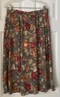 Vintage Sag Harbor Womens Size L Petite Tropical Floral Bohemian A-Line Skirt