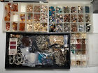 LARGE Estate Lot Of Unknown Multicolor Crystal Stone Beads Craft Lot 4 Trays
