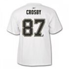 Sidney Crosby Penguins White Reebok Name & Number T-Shirt - White Captain 'C'
