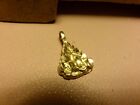 14k Yellow Gold Solid Pyramid Triangle Nugget Charm Pendant 1.6 grams