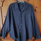 CP SHADES - Charcoal Gray 100% Linen Shirt/Blouse/Top - Size M (Oversized)