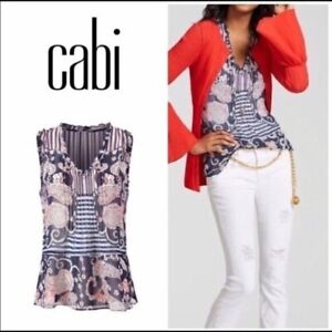 CAbi Peplum Blouse #5349, Size XS/S, Colorful, Super cute! Very feminine!