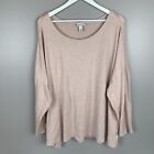 Ava & Viv Womens 3X Sweater Top Pullover Brushed Knit Light Pink Plus Size