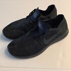 Nike Free RN Flyknit Mens Size 12 Triple Black Athletic Running Shoes 880843-010