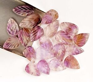 191.60 Ct Natural Ametrine 20 Pcs Lot Leaf Carving Shape Certified Gemstone