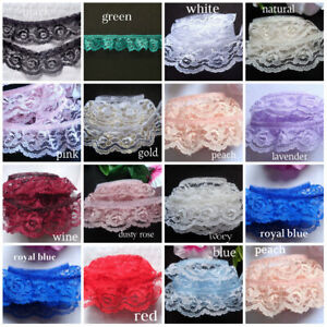 Ruffled Lace, 1+1/4 inch wide select color price per yard