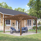 Outsunny 10' x 12' Outdoor Wood Pergola Gazebo with Stable Structure