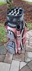 golf woman cart bag HUNTER 14 15 16 div pink shoulder strap rain cover cooler...