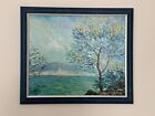 LARGE, Surreal, Expressionist LANDSCAPE Painting CITY, SEA, LAKE, RIVER, TREES