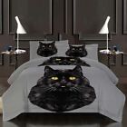 Black Cat Head 3D Printing Duvet Quilt Doona Covers Pillow Case Bedding Sets