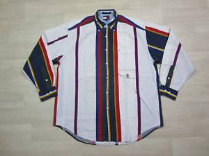 Vintage Tommy Hilfiger Button Down Shirt Mens (M) Long Sleeve Striped Pocket 90s