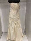 NWT Jasmine Women's Ivory Wedding Gemstone Strapless 100% Silk Shell Dress Sz 8