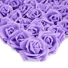 100 Pack Purple Artificial Flowers, Bulk Stemless Fake Foam Roses, 3 in