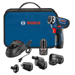 Bosch 5-In-1 Drill/Driver w/Flexiclick System & 12 Volt 2.0 Ah Batteries(Used)