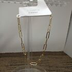 SUGARFIX BaubleBar Nickel Free Paperclip Chain Link Statement Necklace NWT Gold
