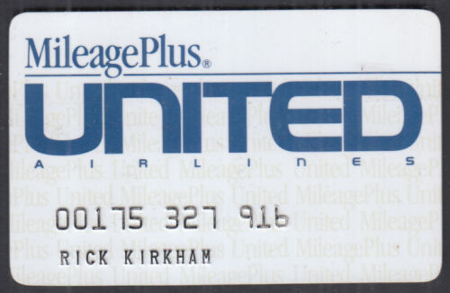 United Airlines Mileage Plus airline miles card expired unsigned