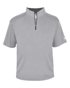 Badger Men's B-Core Short-Sleeve 1/4 Zip Pullover Baseball Cage Jacket