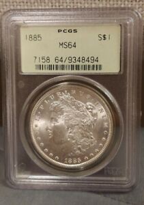 New Listing1885 Morgan Silver Dollar PCGS MS64 Beauty! MS 64 Coin VTG OGH  24 Hr Listing