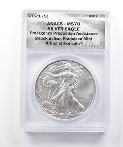 MS70 2021-(S) American Silver Eagle - First Strike - Graded ANACS *529