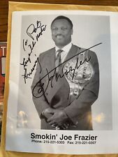 Joe Frazier signed portrait photo with WBC Championship belt.