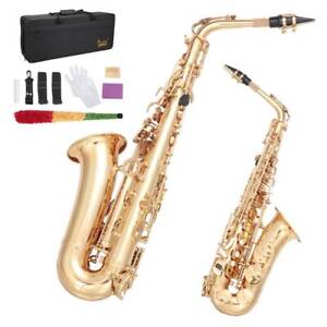Glarry Student Brand Alto Saxophone  Alto SAX Eb  with  W/ Case 10 Reeds Strap