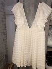 Ruffle Mini Dress Ivory By STORIA New With Tags Cream Wedding Guest Dress Size S