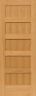 Exterior Red Oak 5 Panel Equal Horizontal Mission/Shaker Flat Panel Wood Doors