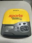 Sony Sports Discman CD Player - ESP Yellow/Gray D-451SP Tested Works Great 1996