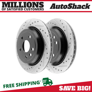 Rear Drilled Slotted Brake Rotors Pair 2 for Jeep Grand Cherokee Dodge Durango