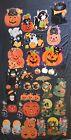 Die Cut Vintage Halloween Lot Wall Decorations Black Cats Pumpkins Witches Ghost